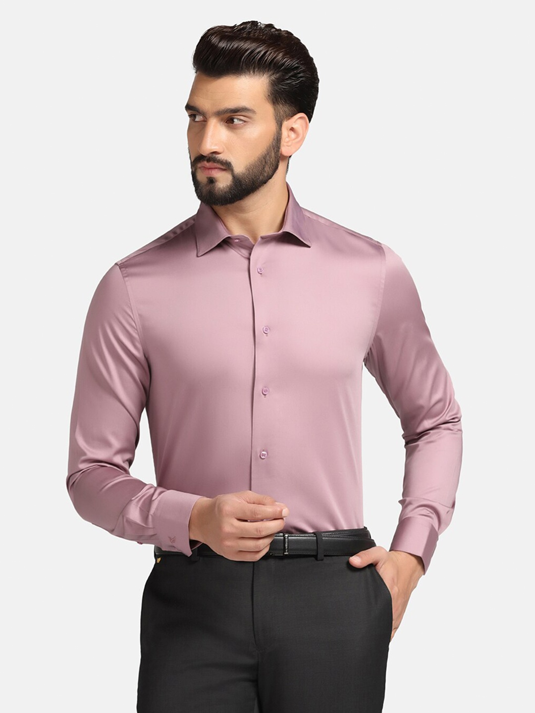 

Blackberrys Slim Fit Spread Collar Cotton Formal Shirt, Pink