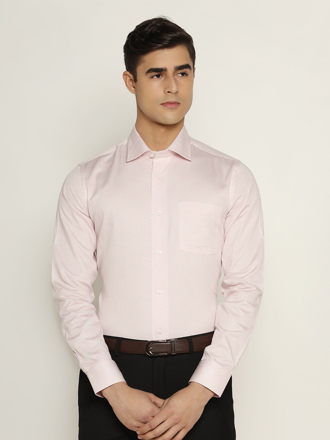 

Blackberrys Slim Fit Floral Printed Cotton Formal Shirt, Pink