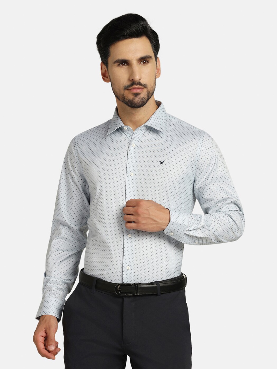 

Blackberrys TechPro Men Blue Printed Formal Shirts