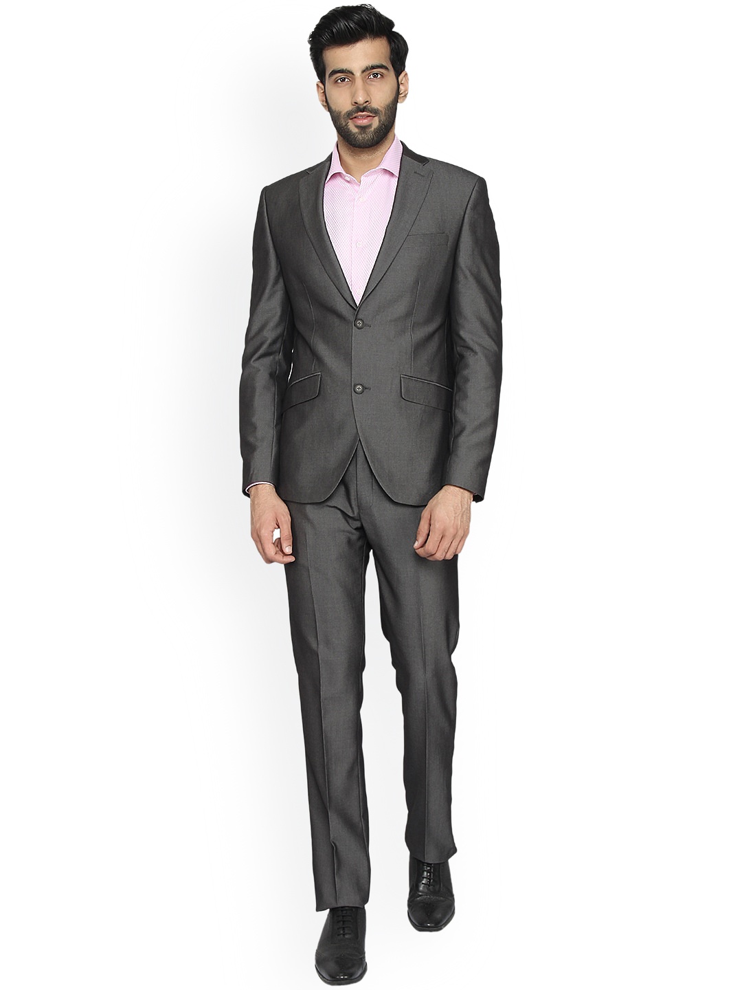 

Blackberrys Slim-Fit Single-Breasted Two-Piece Formal Suit, Grey