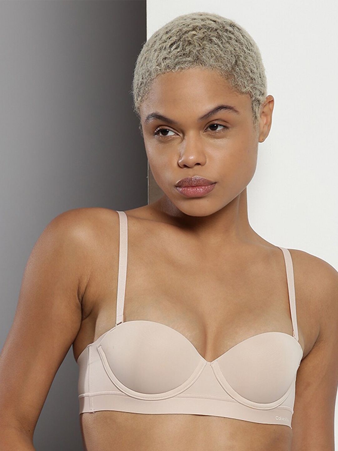 

Calvin Klein Medium Coverage Lightly Padded Everyday Push-Up Bra With Moisture Wicking, Beige