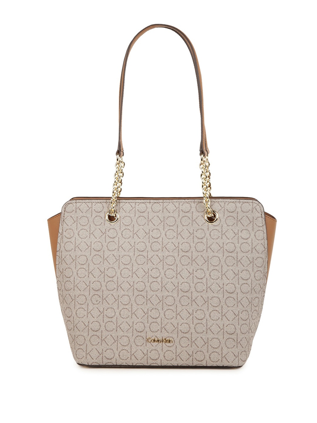 

Calvin Klein Textured Structured Shoulder Bag, Beige