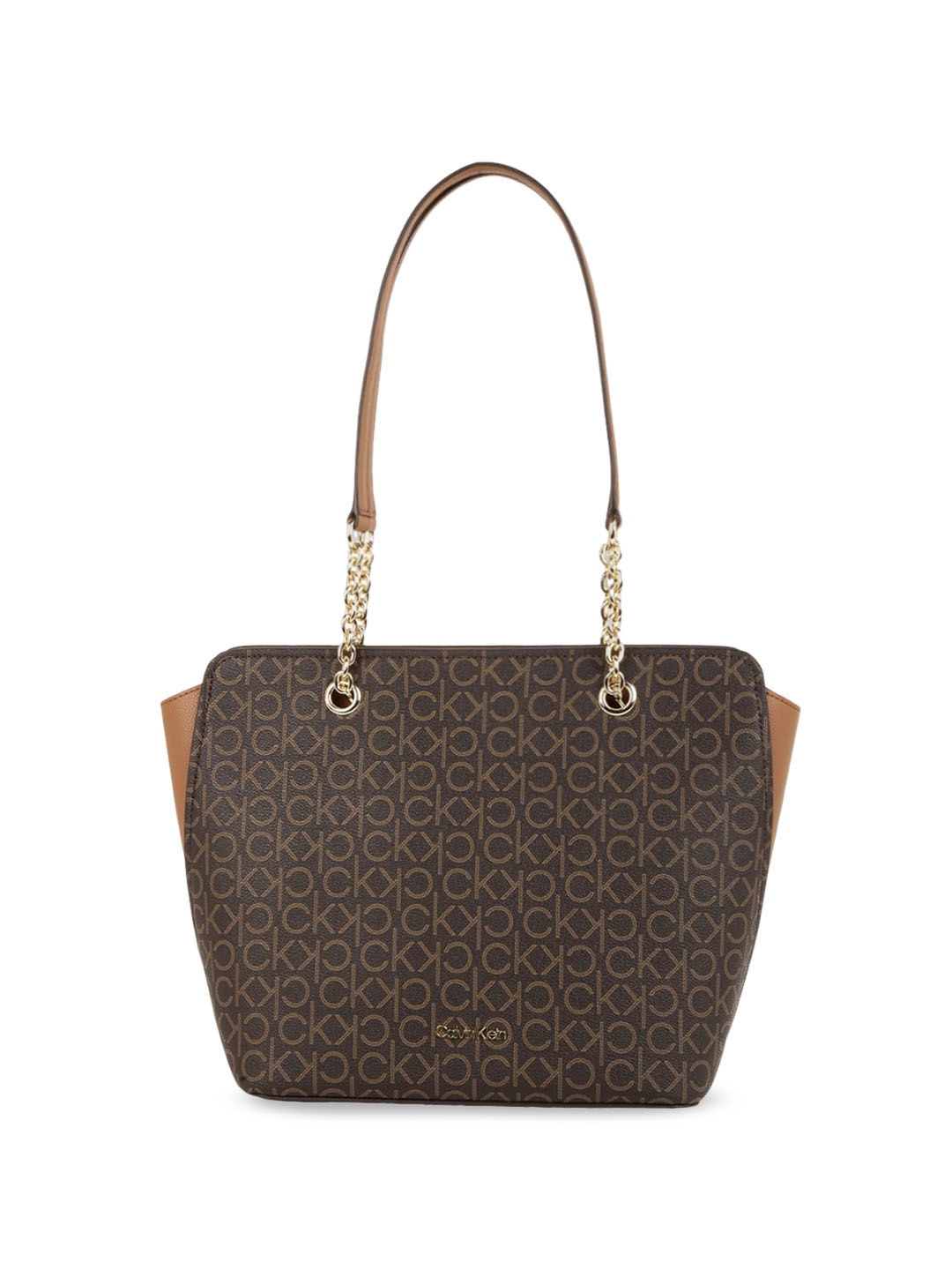 

Calvin Klein Printed Structured Shoulder Bag, Brown