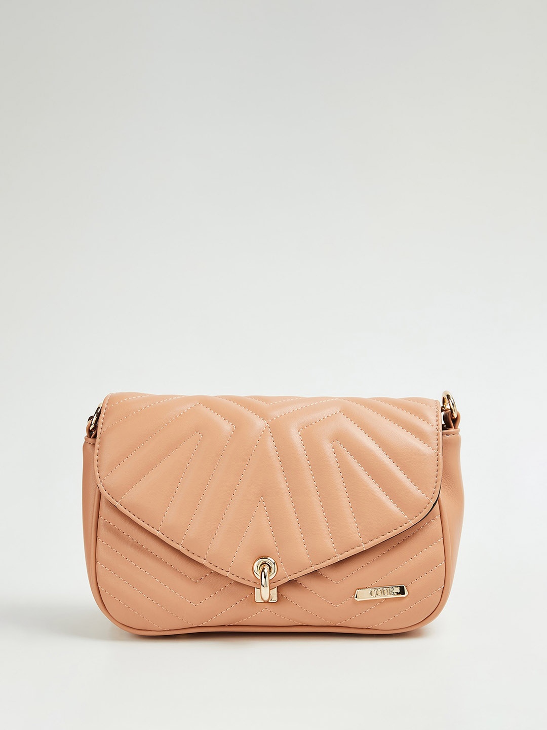 

CODE by Lifestyle Textured Structured Sling Bag, Orange