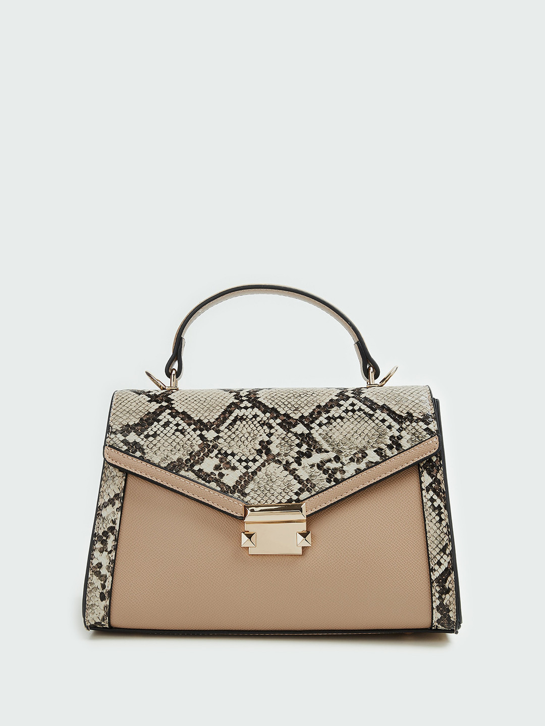 

CODE by Lifestyle Animal Textured Structured Handheld bag, Beige