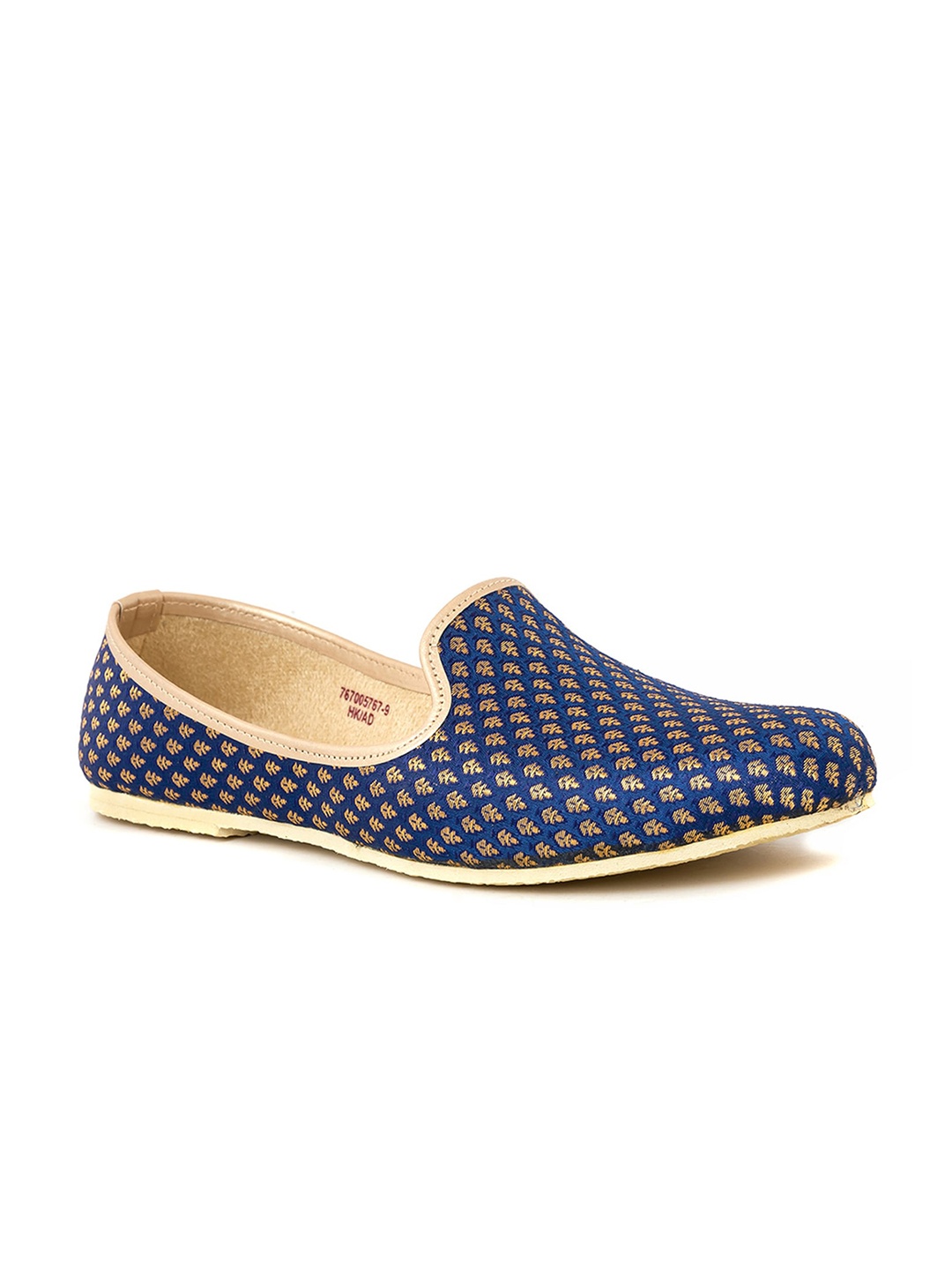 

Khadims Men Round Toe Printed Lightweight Mojaris, Blue