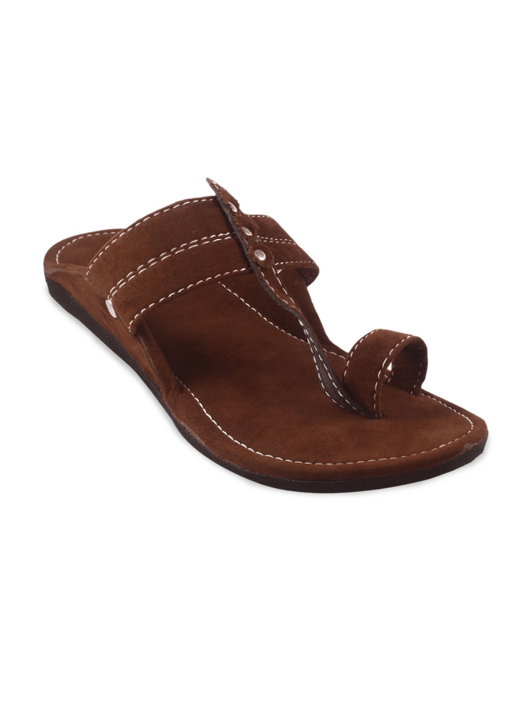 

Apratim Velvet One Toe Comfort Sandal, Brown