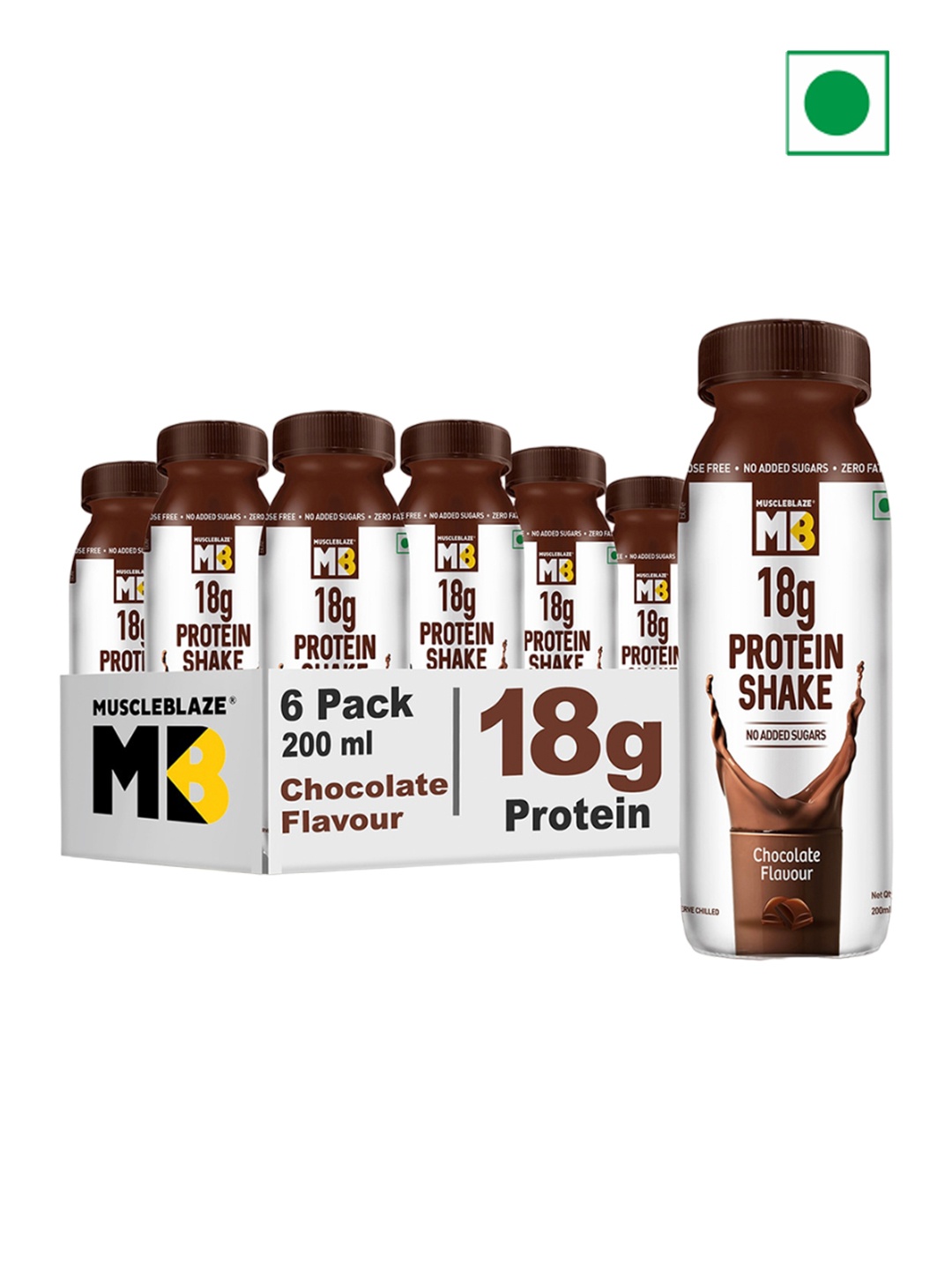 

MuscleBlaze Set Of 6 Chocolate Protein Shake -1200ml, Brown