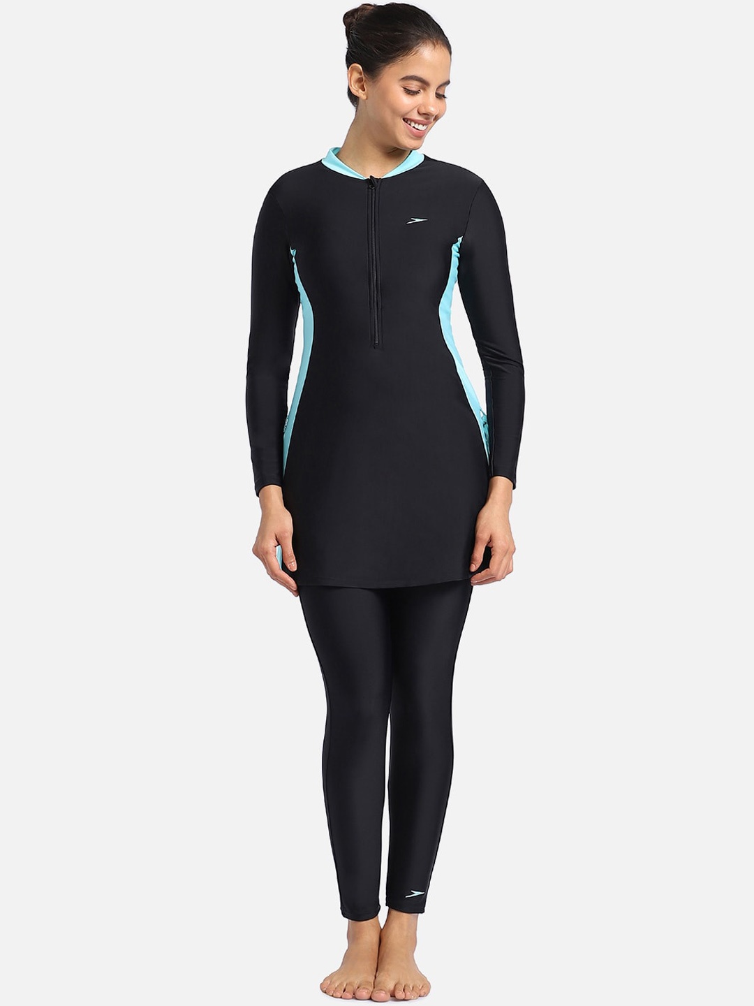 

Speedo Women Two Piece Full Swim Set, Black