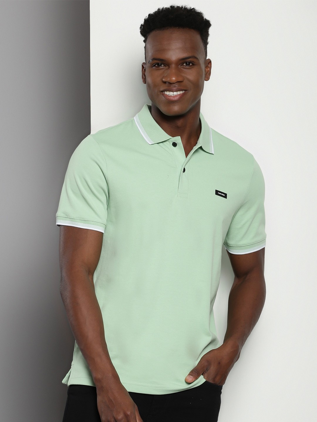 

Calvin Klein Jeans Polo Collar Short Sleeves T-shirt, Green