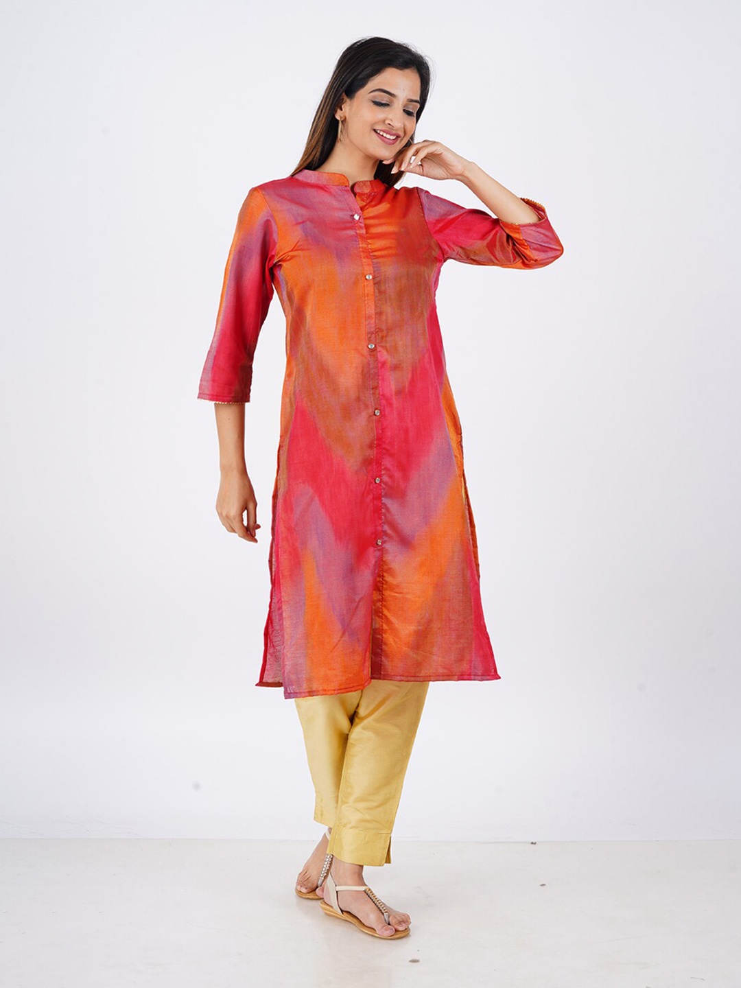 

Baesd Printed Straight Kurta, Red