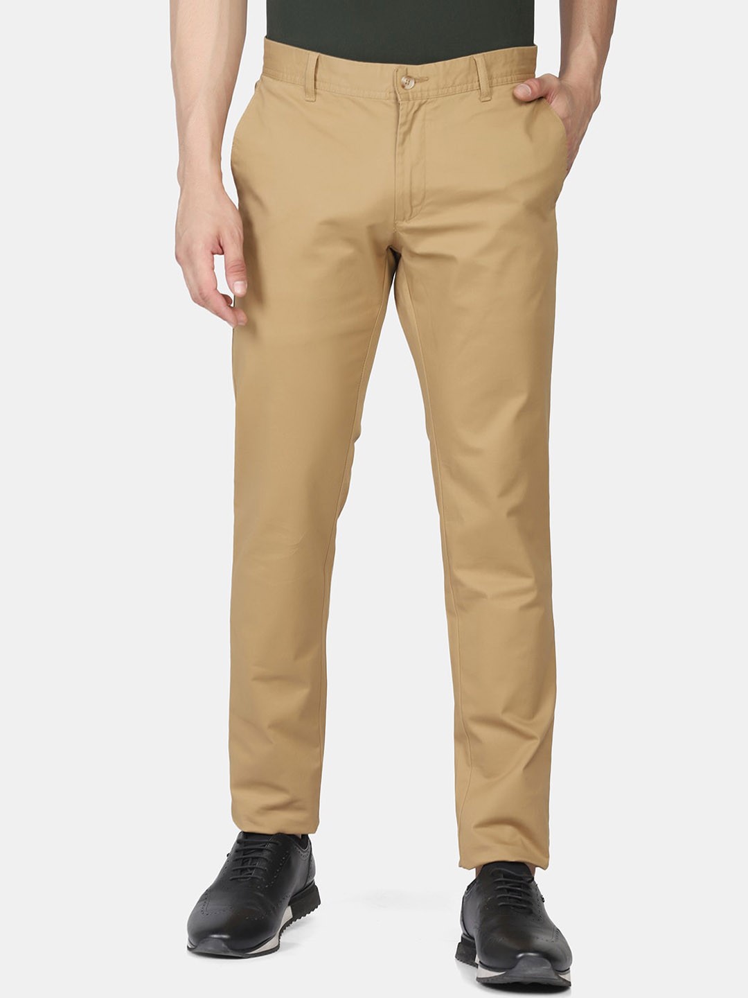 

Blackberrys Men Cotton Mid-Rise Skinny Fit Trouser, Beige