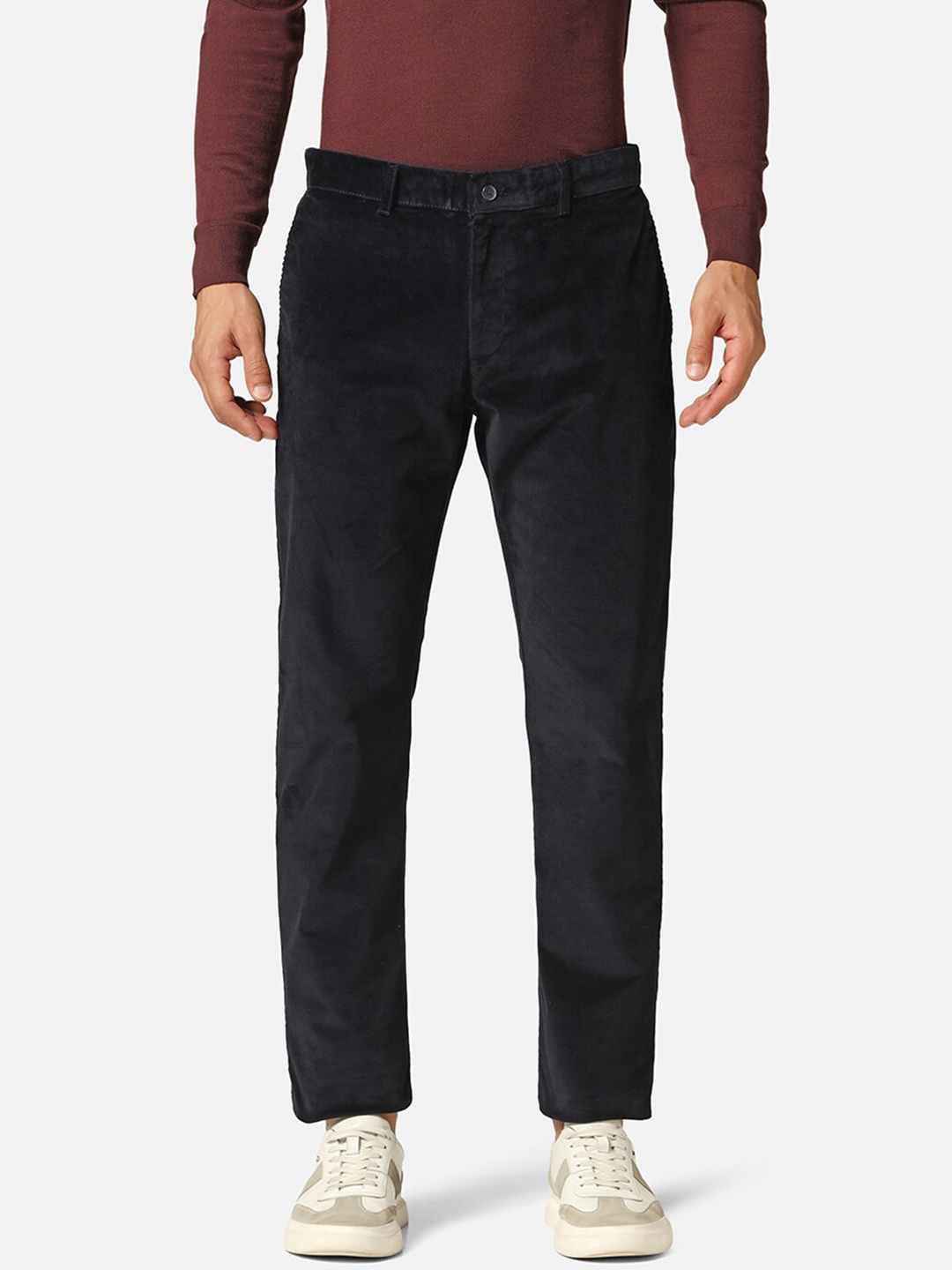 

Blackberrys Men Mid-Rise Flat-Front Slim Fit Trouser, Blue
