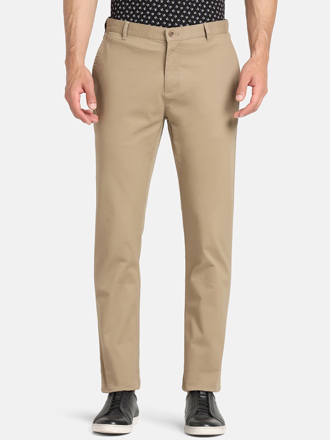 

Blackberrys Men Mid-Rise Slim Fit Regular Trouser, Khaki