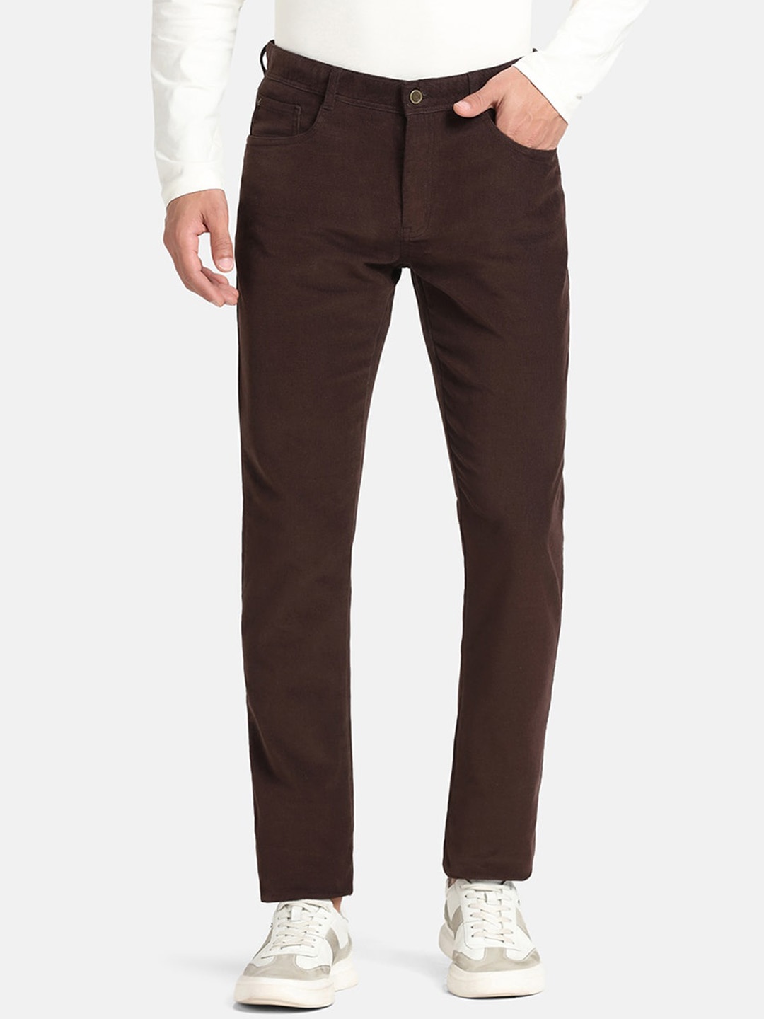 

Blackberrys Men Slim Fit Cotton Casual Trousers, Brown