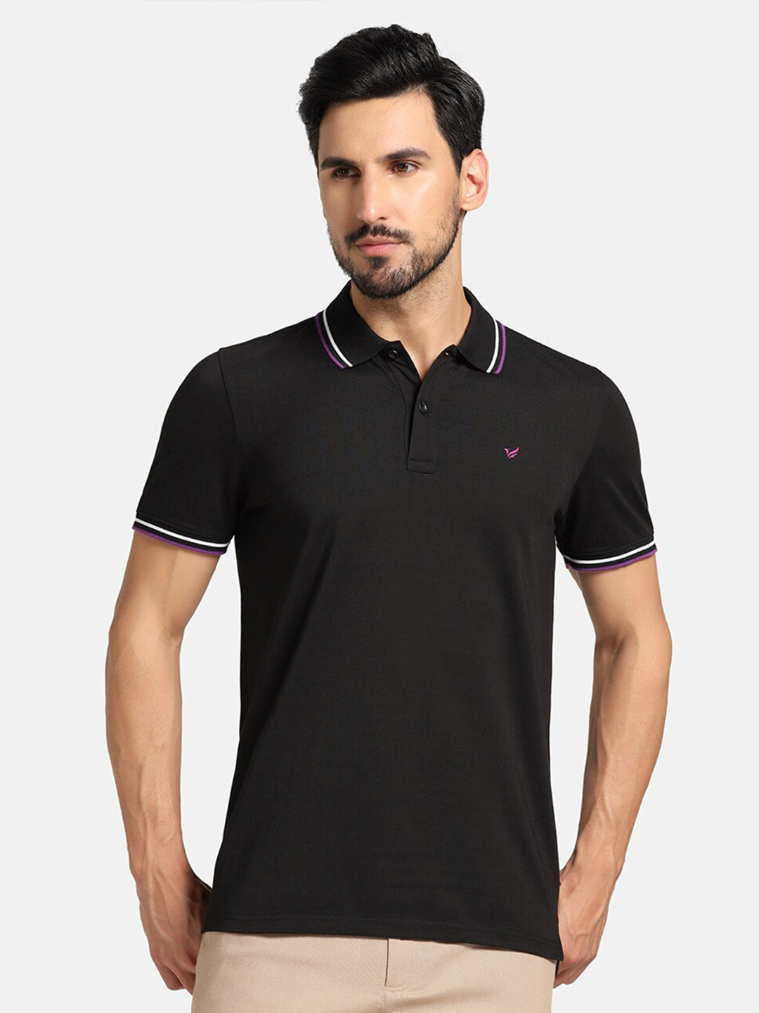 

Blackberrys Polo Collar Short Sleeves Slim Fit T-shirt, Black