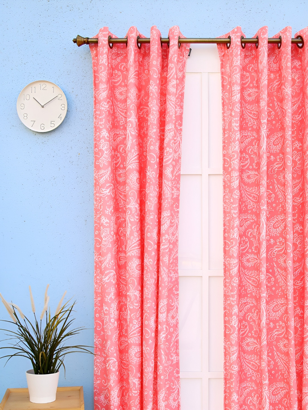 

Ariana Pink & White Ethnic Motifs Window Curtain