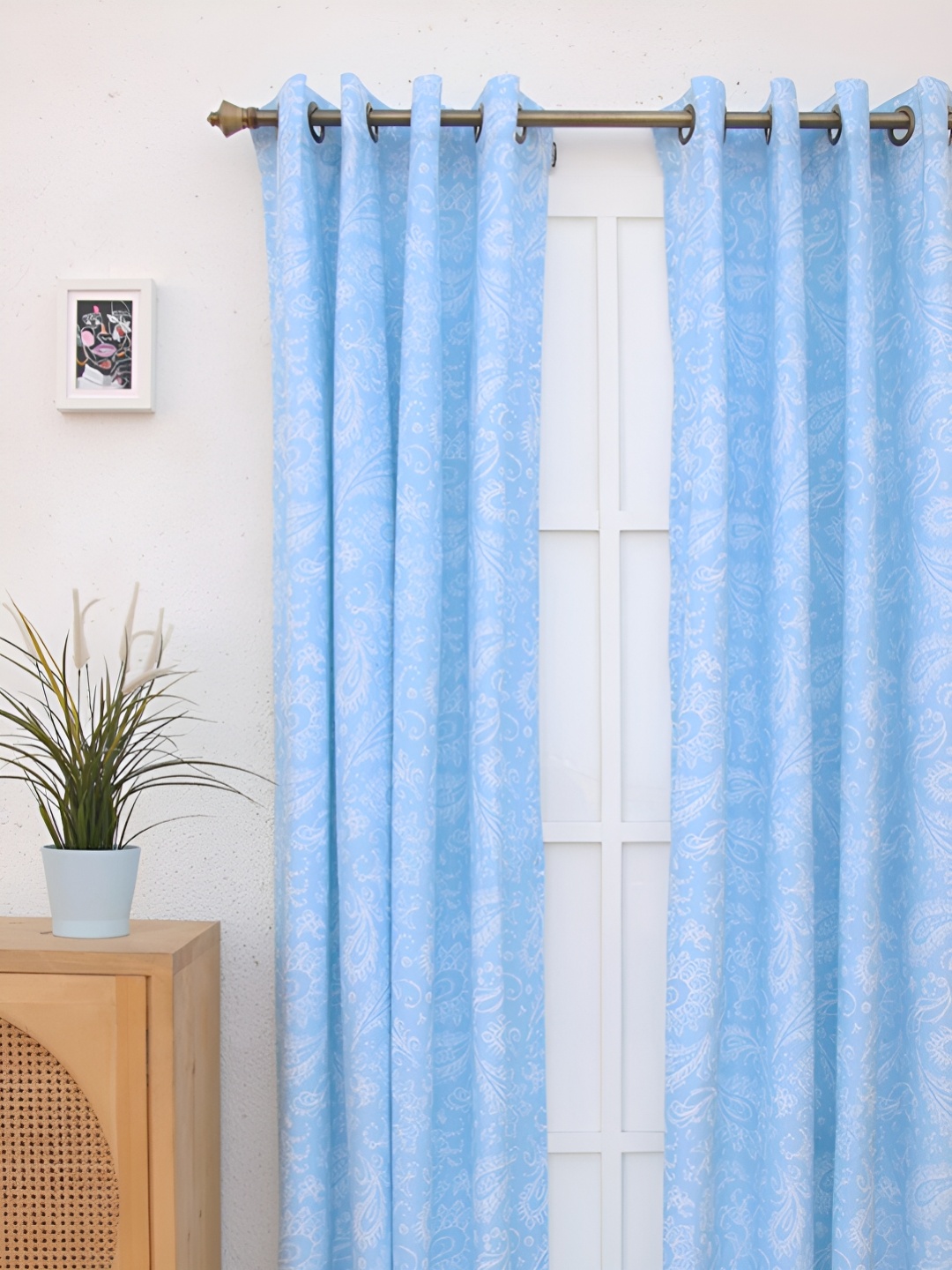 

Ariana Blue Ethnic Motifs Window Curtain