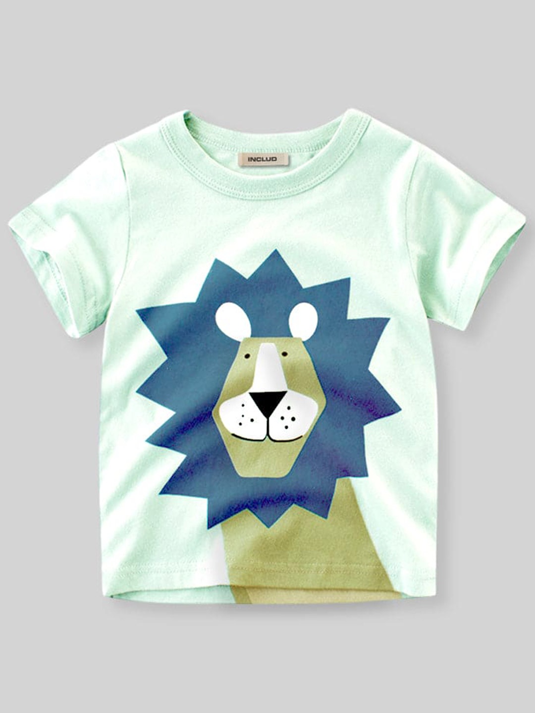 

INCLUD Boys Graphic Printed Pure Cotton T-shirt, Green