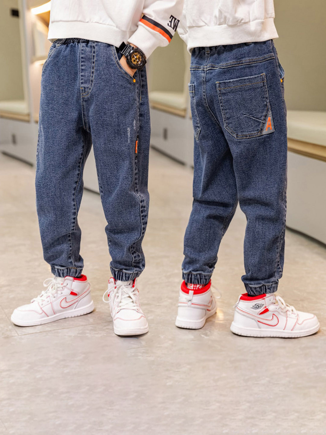 

INCLUD Boys Mid-Rise Jogger Fit Jeans, Blue
