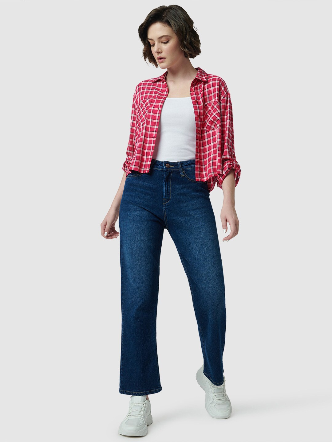

Pepe Jeans Spread Collar Regular Fit Opaque Checked Casual Shirt, Red
