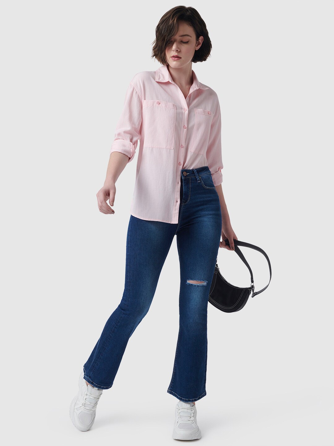 

Pepe Jeans Spread Collar Regular Fit Opaque Casual Shirt, Pink