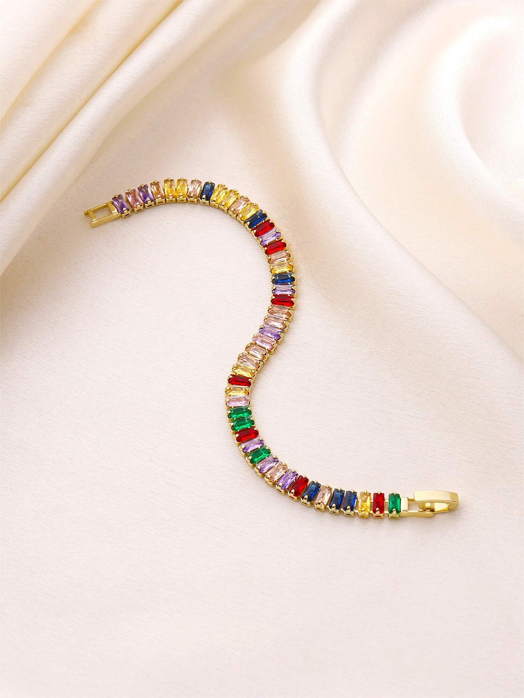 

Yellow Chimes Crystals Gold Plated Wraparound Bracelet