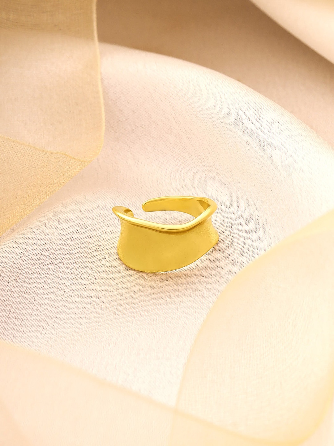 

Yellow Chimes Gold Plated Band Ring