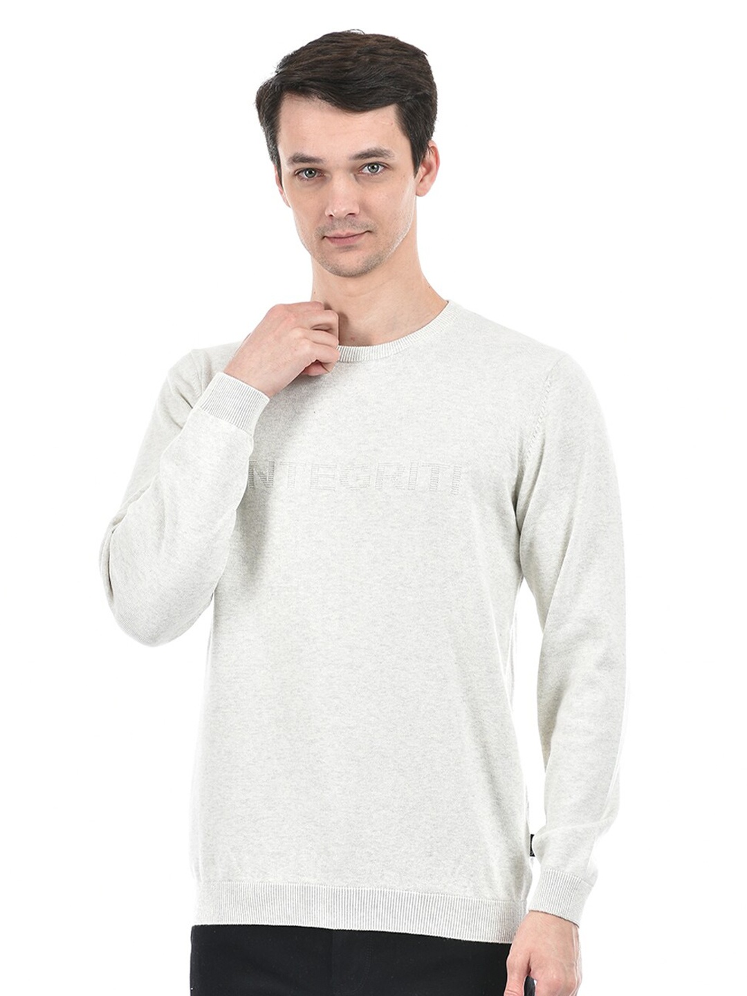 

Integriti Round Neck Cotton Pullover, Off white