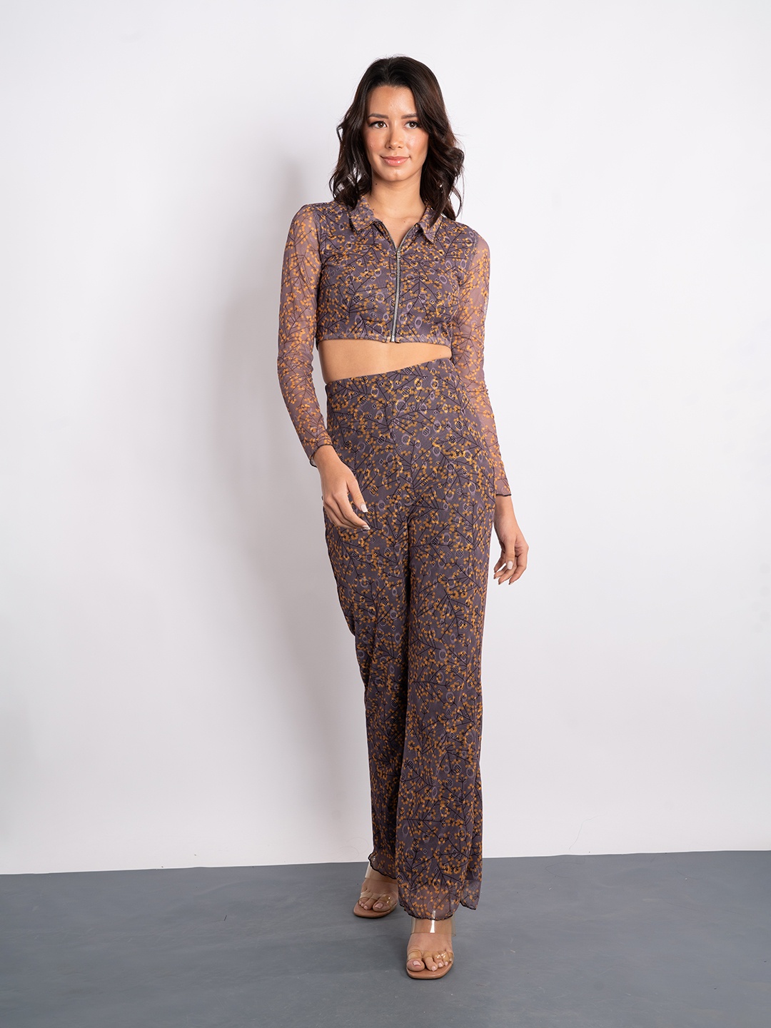 

Stylecast X Hersheinbox Floral Printed Co-ords, Grey