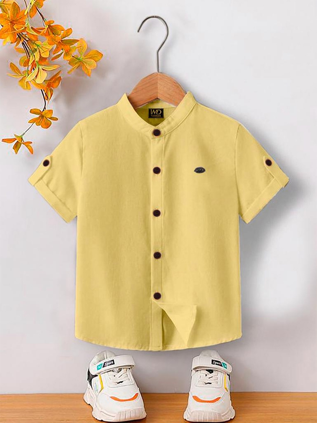 

BAESD Boys Premium Denim Weave Cotton Casual Shirt, Yellow