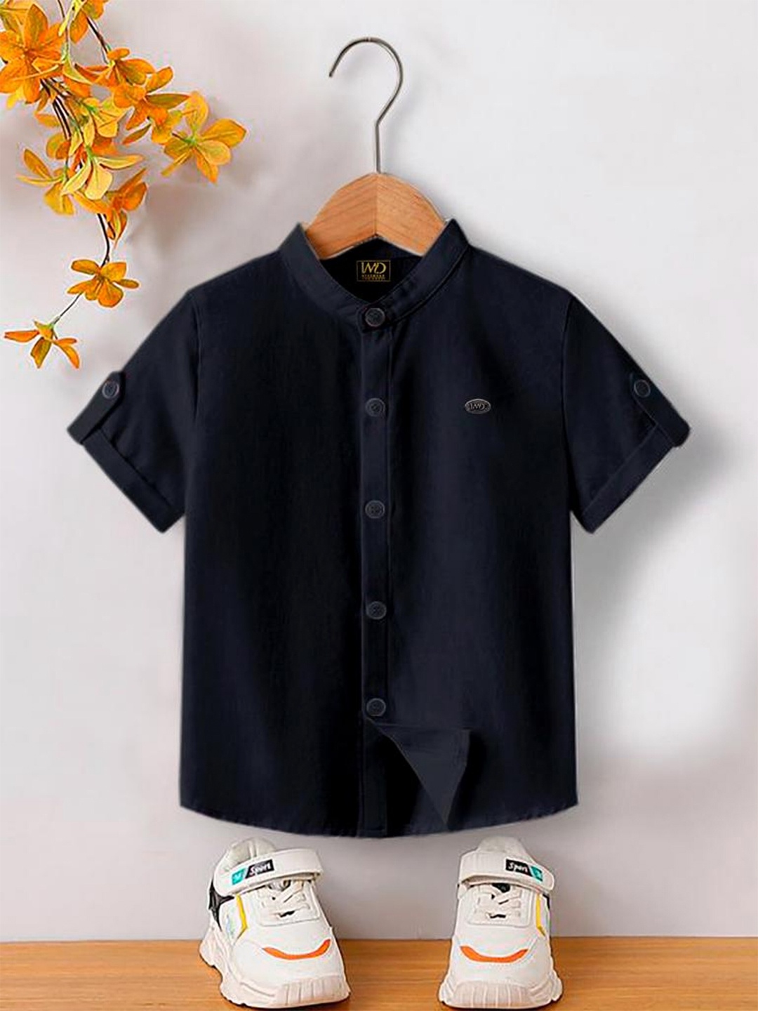 

BAESD Boys Premium Denim Weave Cotton Casual Shirt, Black