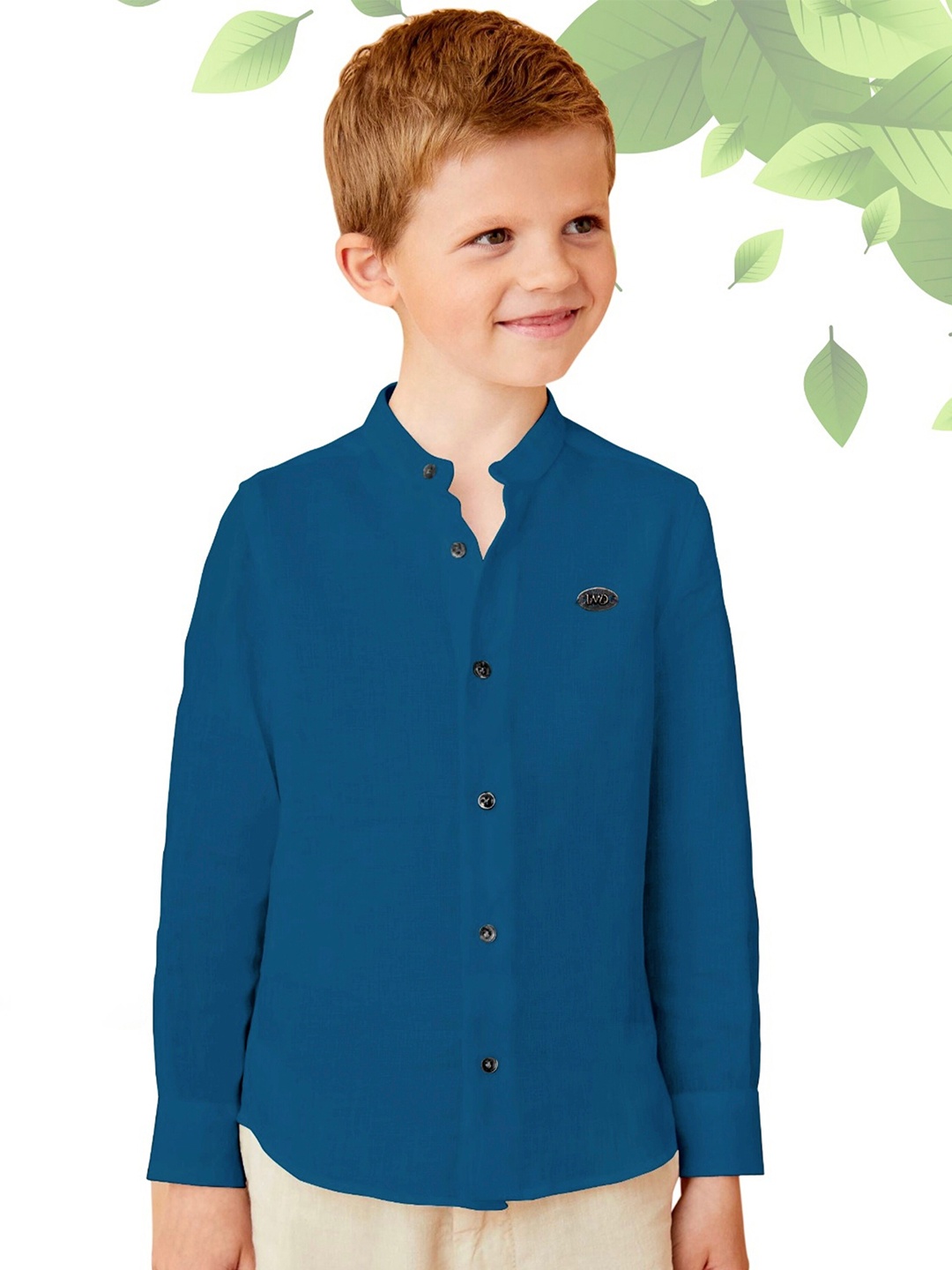 

BAESD Boys Original Slim Fit Opaque Cotton Formal Shirt, Navy blue