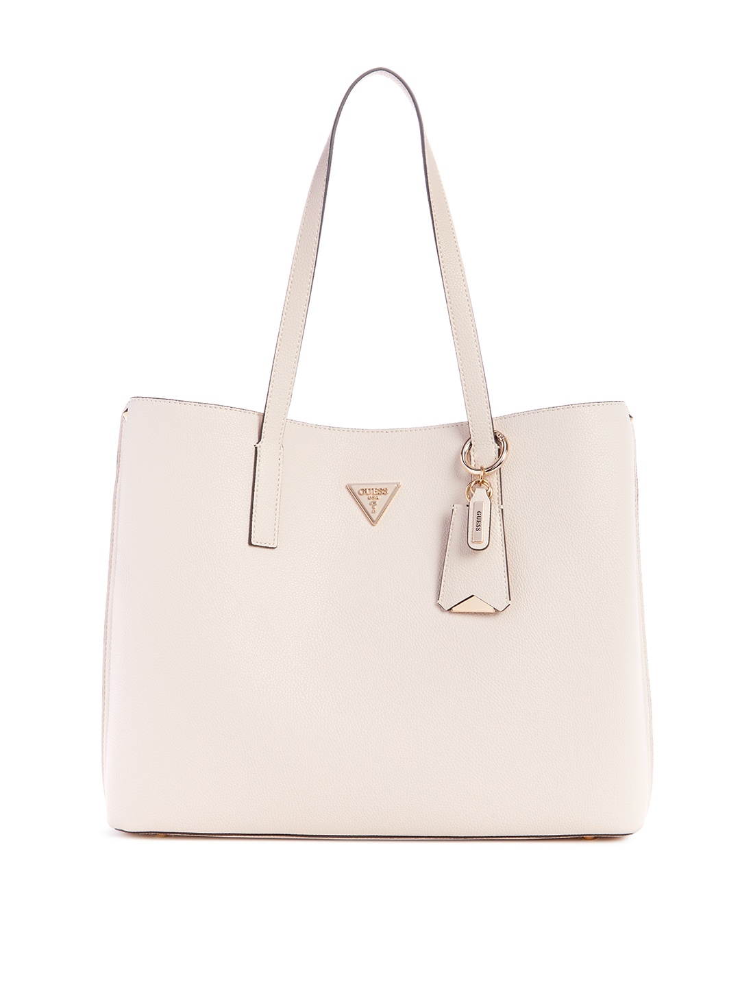 

GUESS Solid PU Structured Tote Bag, White