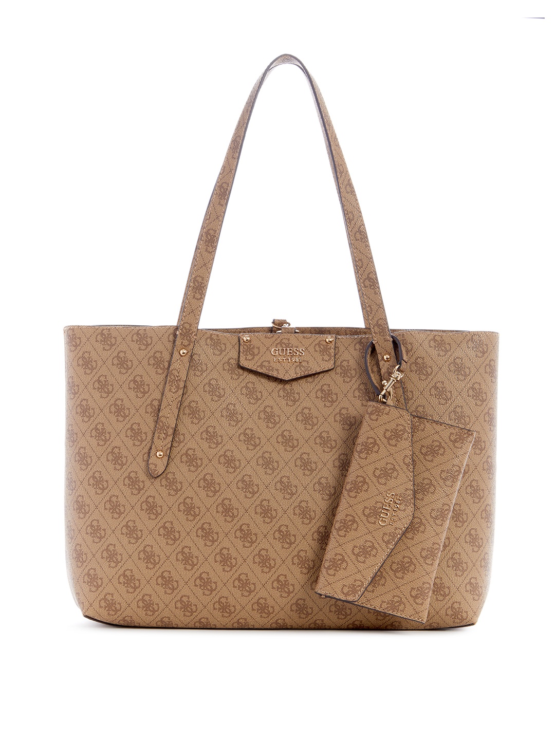 

GUESS Shopper Shoulder Bag with Pouch, Brown