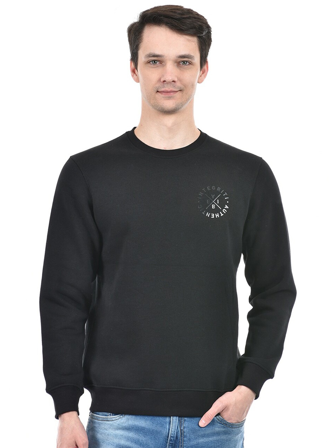 

Integriti Round Neck Pullover Sweatshirt, Black