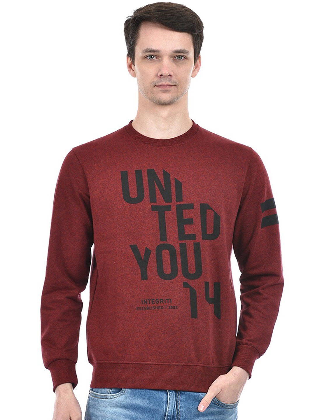 

Integriti Typography Printed Pullover Sweatshirt, Maroon