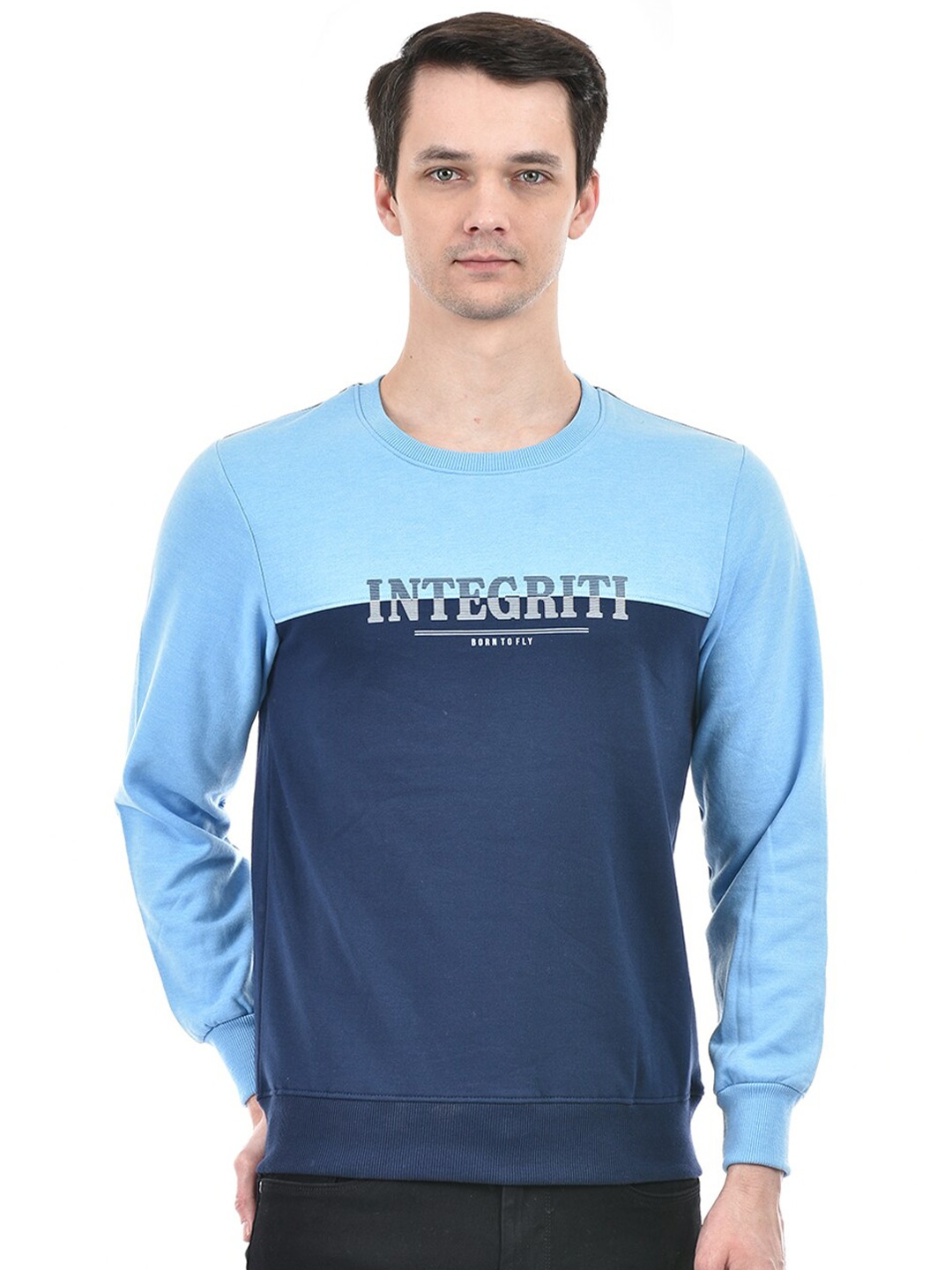 

Integriti Typography Printed Pullover Sweatshirt, Blue