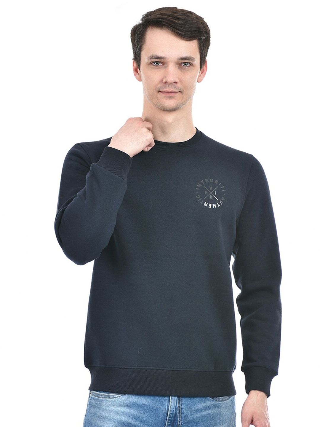 

Integriti Round Neck Long Sleeves Pullover Sweatshirt, Navy blue
