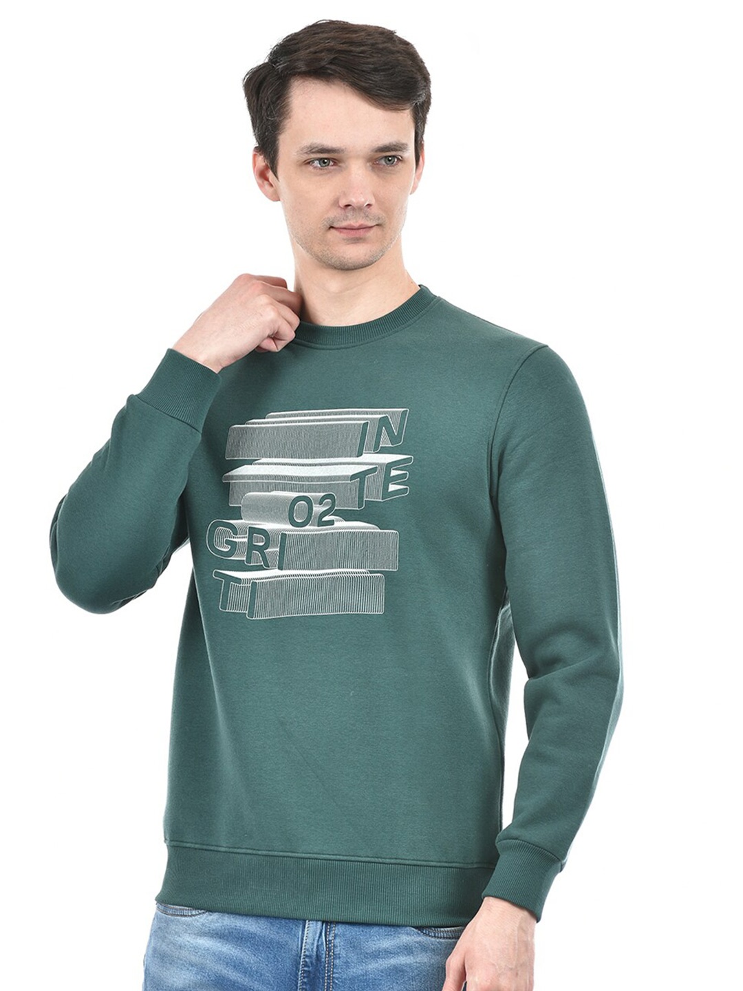 

Integriti Typography Printed Long Sleeves Pullover Sweatshirt, Green