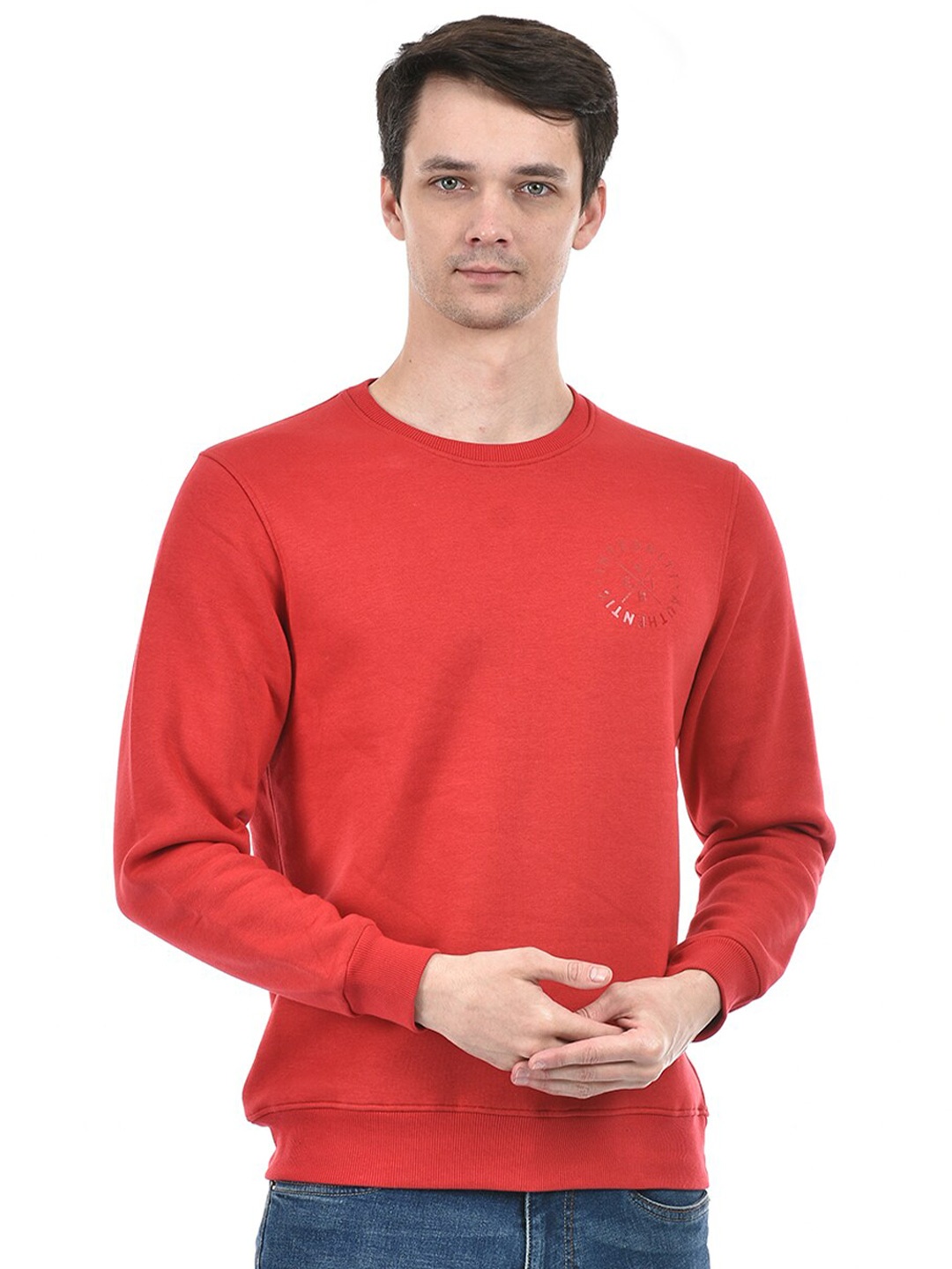 

Integriti Round Neck Long Sleeves Pullover Sweatshirt, Red