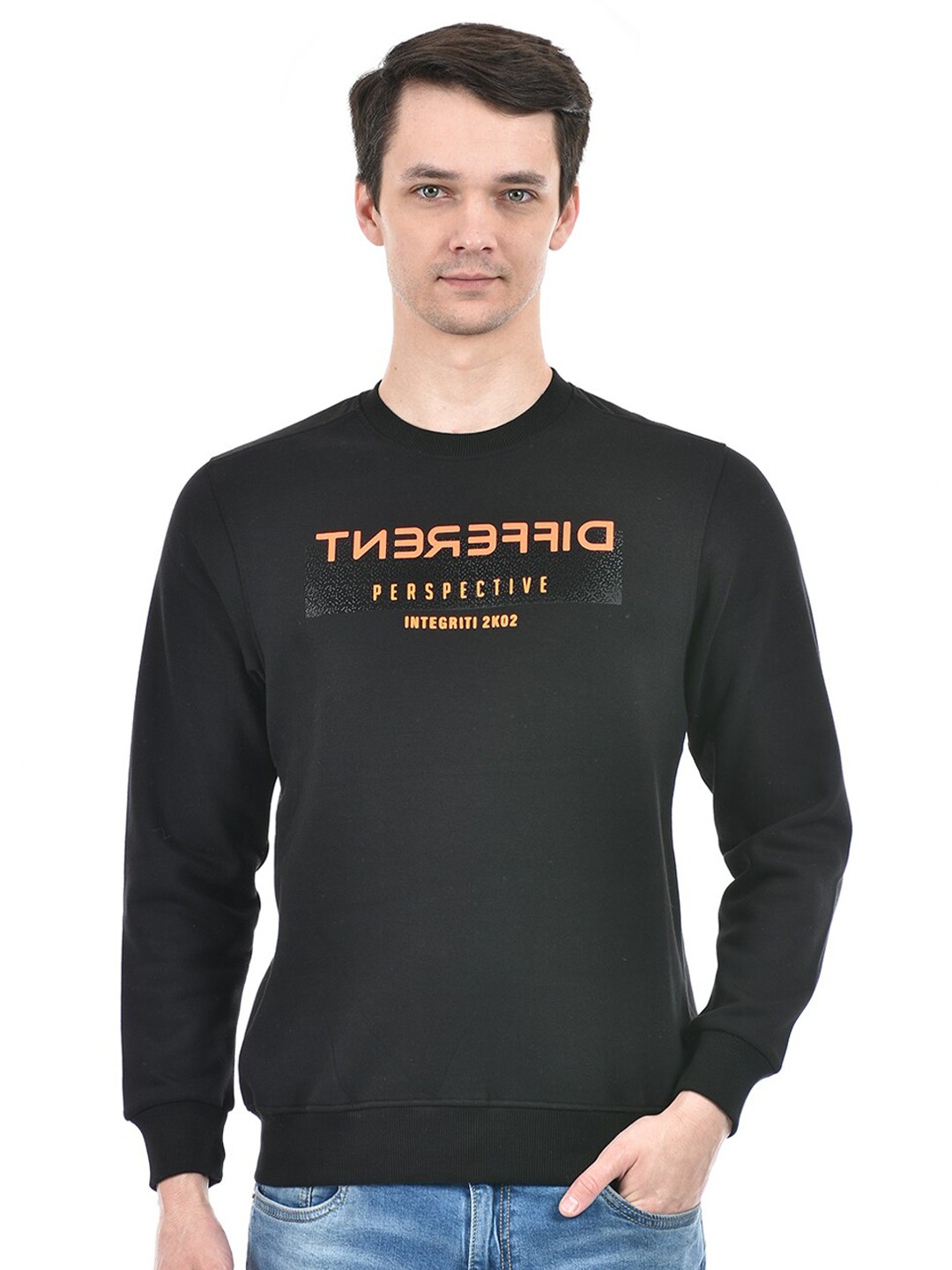 

Integriti Typography Printed Pullover Sweatshirt, Black