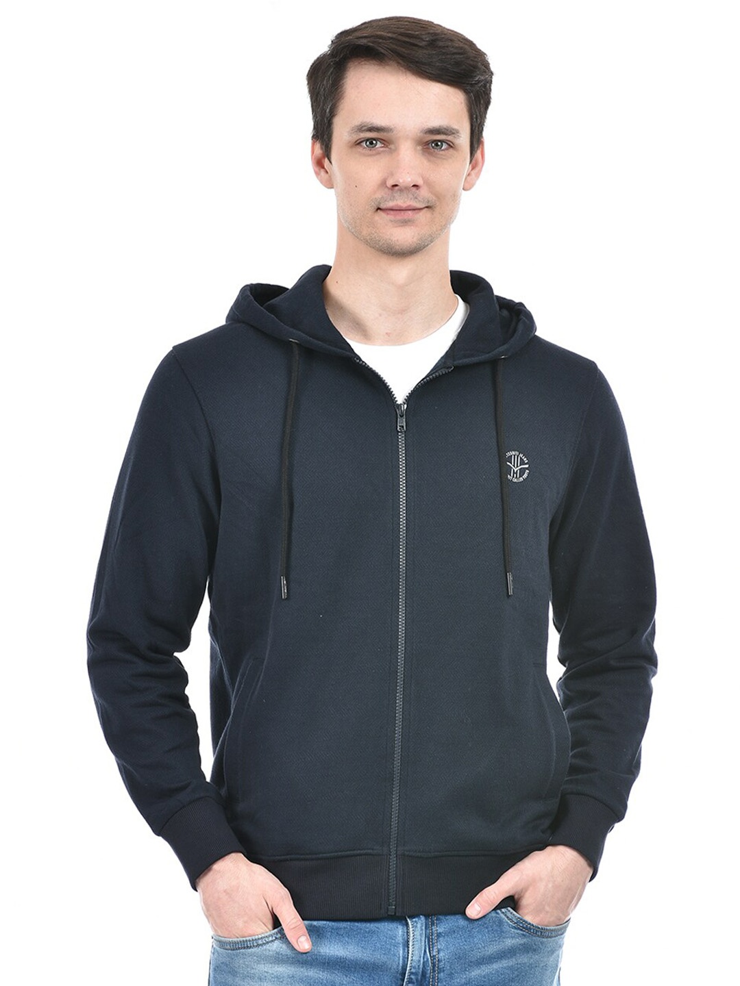 

Integriti Long Sleeves Hood Front-Open Sweatshirt, Navy blue