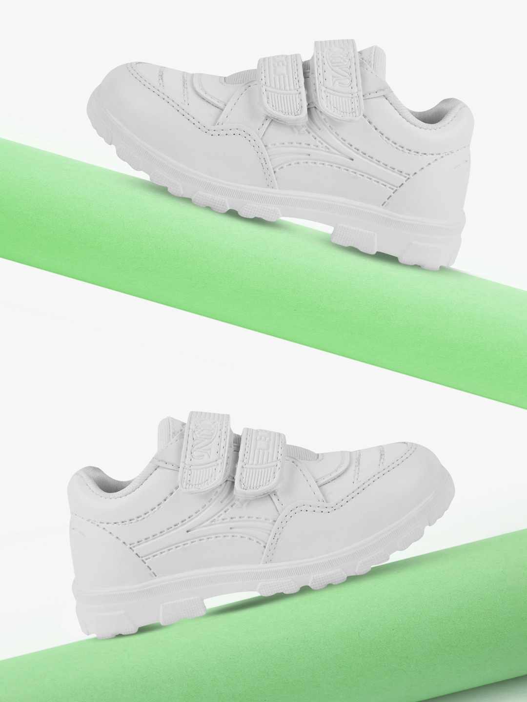 

SPRENGE Kids Velcro School Shoes, White