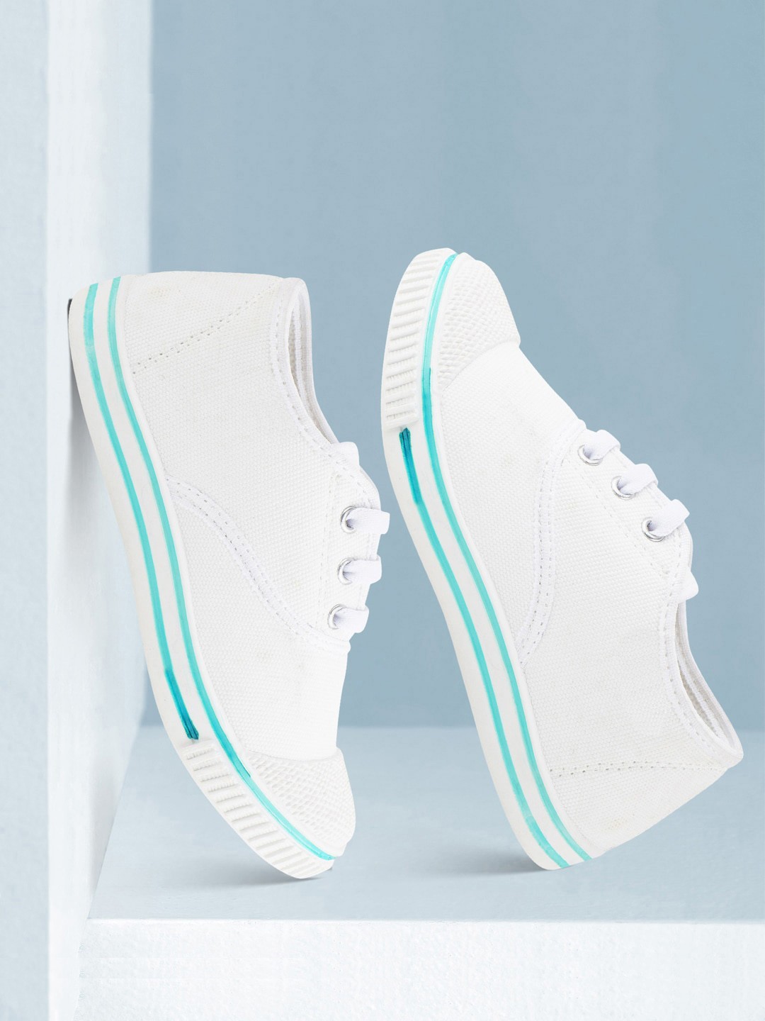 

SPRENGE Kids White Lace-up School Shoes