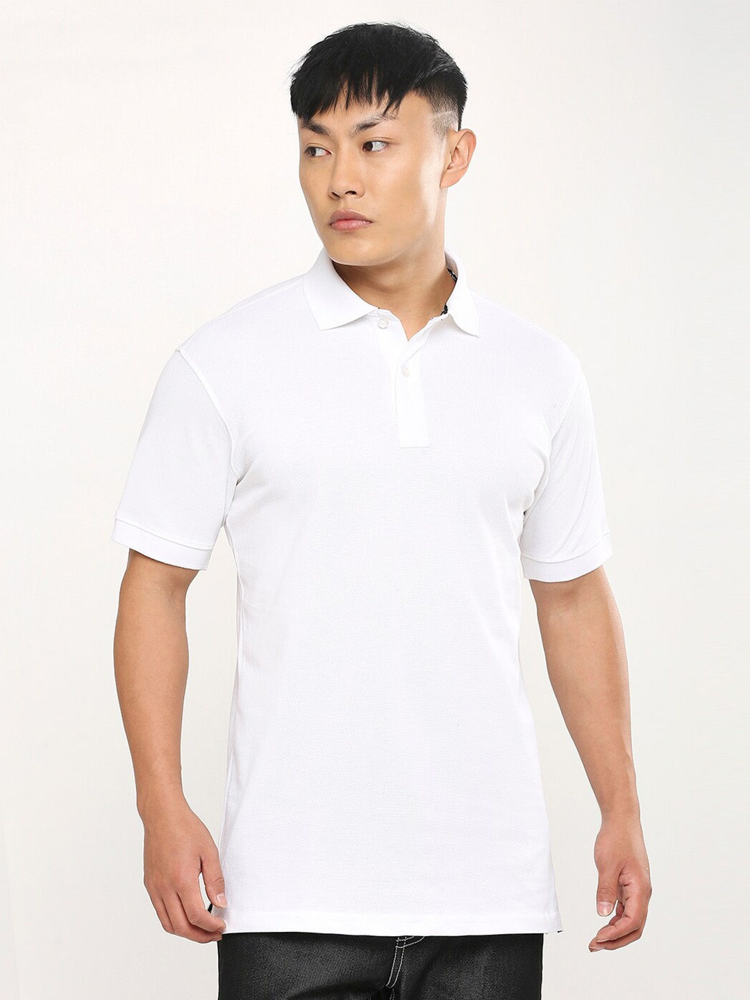 

Blamblack Polo Collar Short Sleeves T-shirt, White