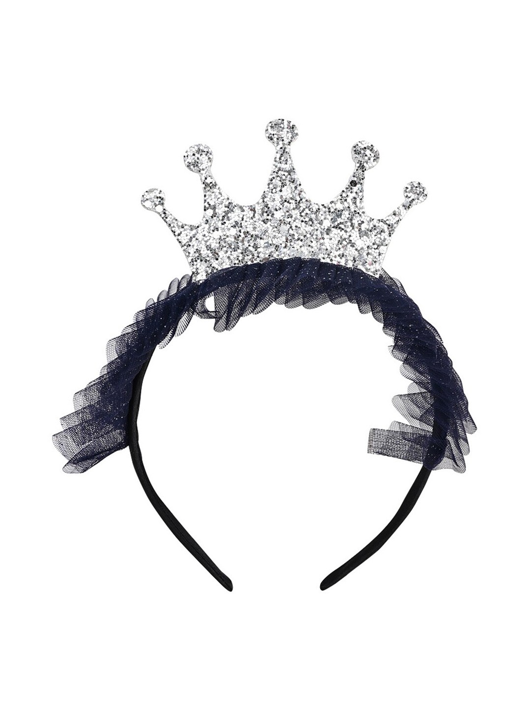 

Aye Candy Girls Sparkling Ruffled Hairband, Navy blue