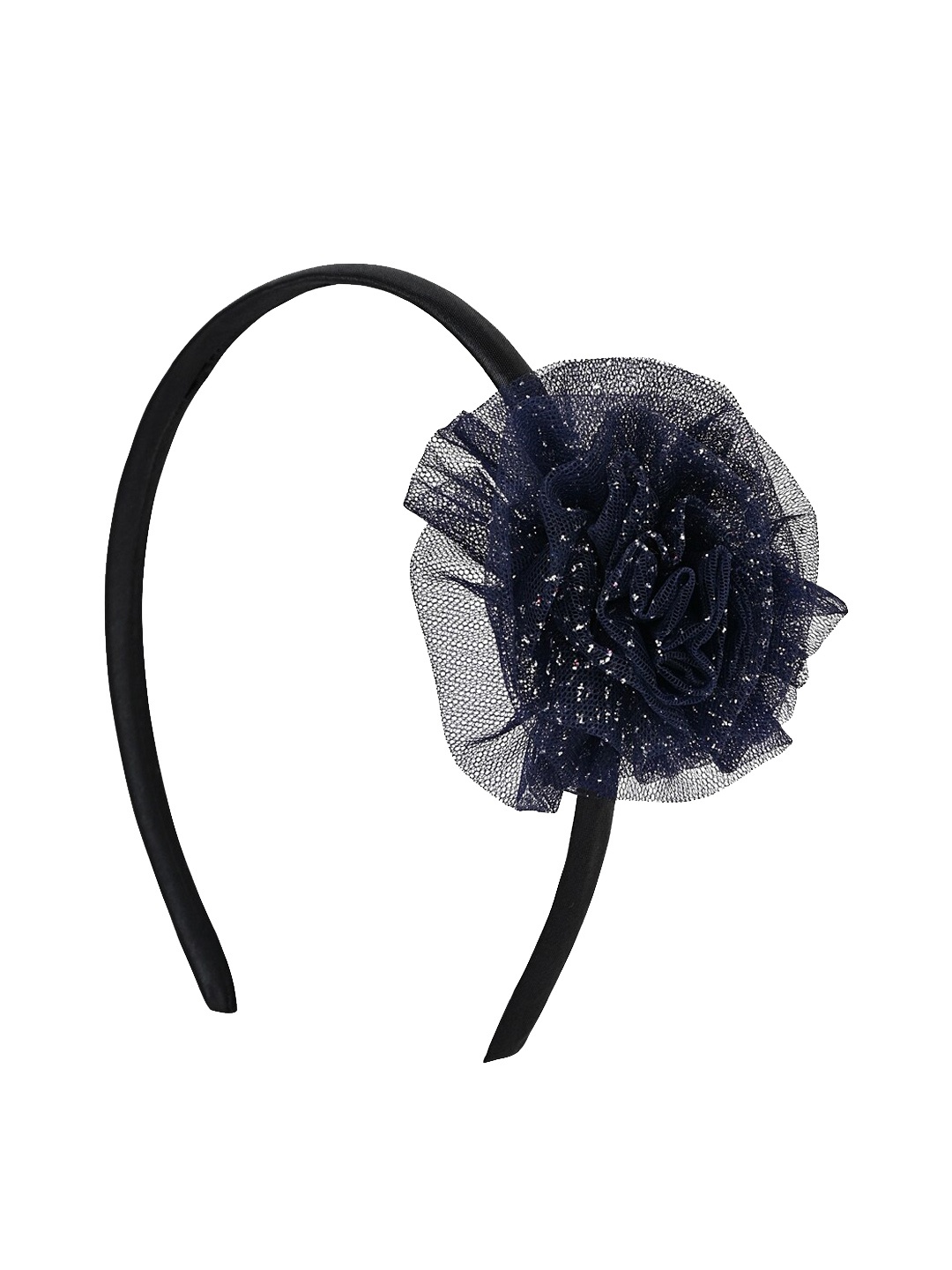 

Aye Candy Girls Tulle Flower Hairband, Navy blue