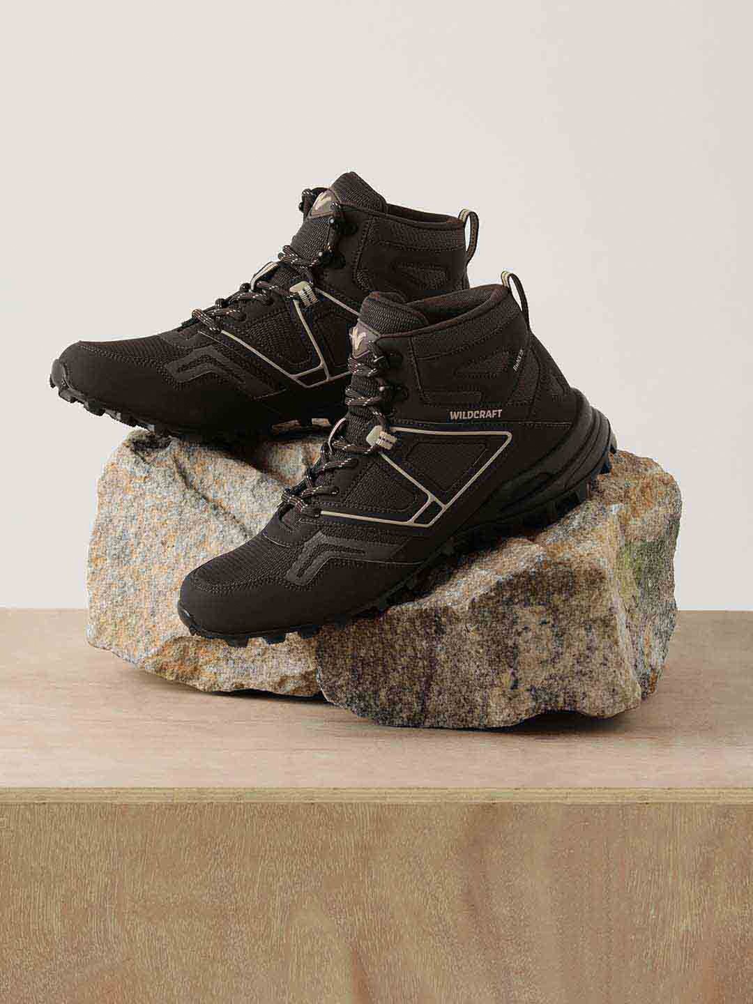 

Wildcraft Men High Top Lace-Ups Mesh Trekking Shoes, Brown