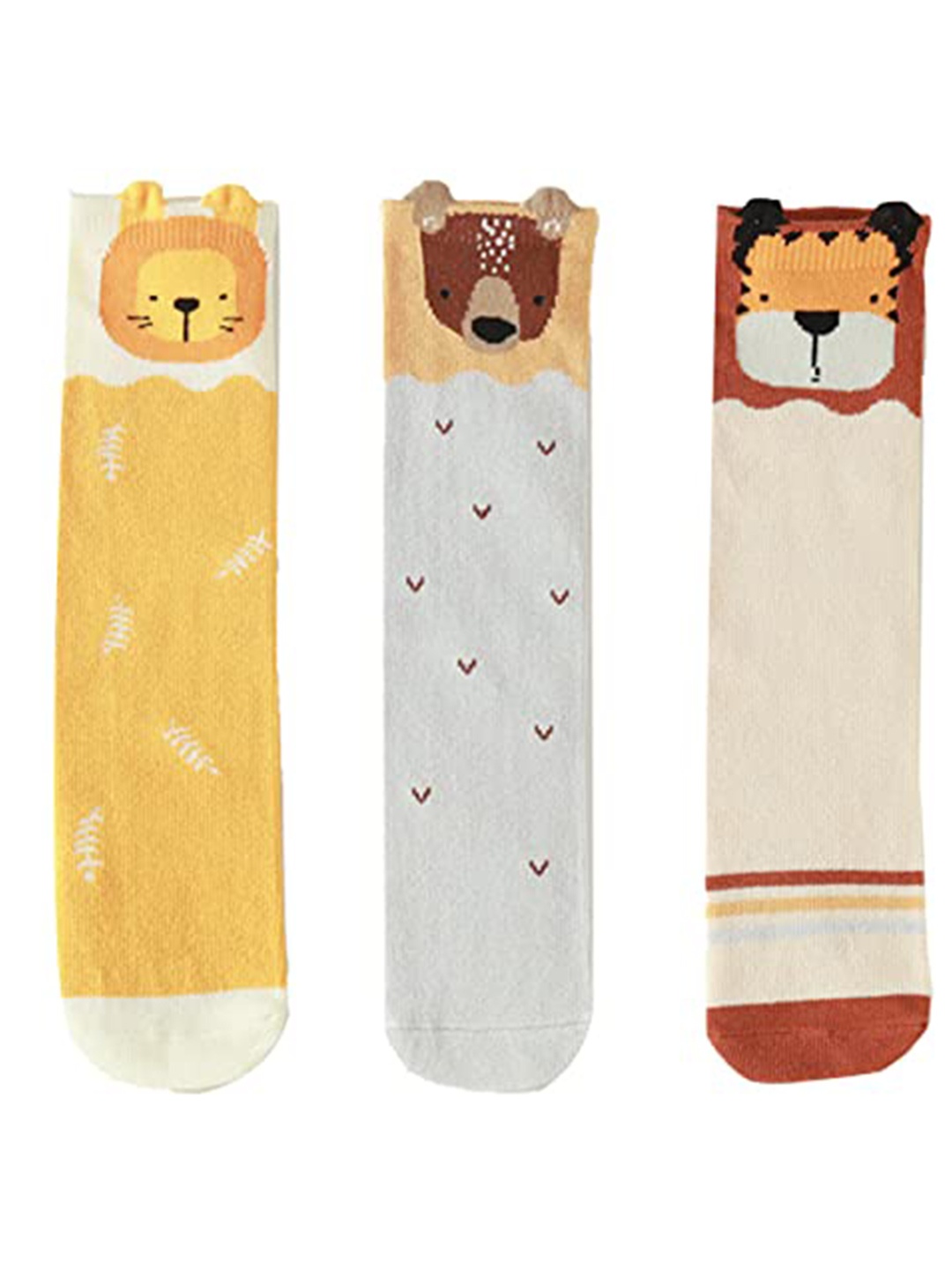 

SYGA Kids Pack Of 3 Patterned Socks, Orange